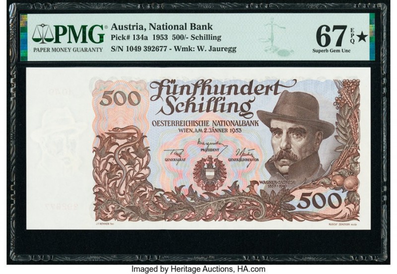 Austria Austrian National Bank 500 Schilling 2.1.1953 Pick 134a PMG Superb Gem U...