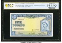 Bahamas Bahamas Government 5 Pounds 1936 (ND 1963) Pick 16d PCGS Banknote Grading Choice UNC 64 PPQ. An always desirable, highest denomination type, t...