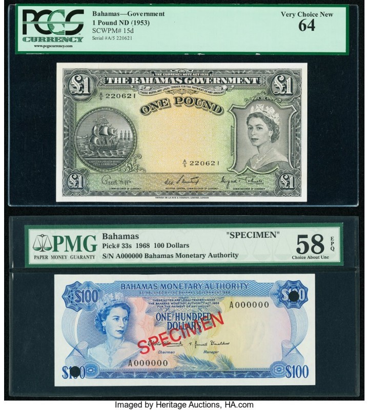 Bahamas Bahamas Government 1 Pound ND (1953) Pick 15d PCGS Very Choice New 64; M...