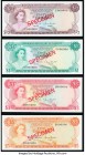 Bahamas Monetary Authority 1/2; 1; 3; 5; 10; 20; 50; 100 Dollars 1968 Pick 26s; 27s; 28s; 29s; 30s; 31s; 32s; 33s Specimen Set of 8 Examples Crisp Unc...