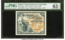 Belgian Congo Banque du Congo Belge 5 Francs 10.03.1944 Pick 13Ac PMG Choice Uncirculated 63 EPQ. An always desirable small denomination banknote, exa...