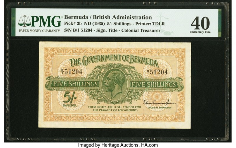 Bermuda Bermuda Government 5 Shillings ND (1935) Pick 3b PMG Extremely Fine 40. ...