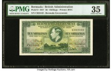 Bermuda Bermuda Government 10 Shillings 12.5.1937 Pick 9 PMG Choice Very Fine 35. The ill-fated green 10 Shillings is a widely desired Commonwealth ty...