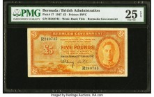 Bermuda Bermuda Government 5 Pounds 17.2.1947 Pick 17 PMG Very Fine 25 EPQ. As the highest denomination of the series and the final King George VI £5 ...