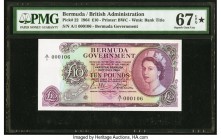 Bermuda Bermuda Government 10 Pounds 28.7.1964 Pick 22 PMG Superb Gem Unc 67 EPQ S. This highest denomination type was issued sparingly at its onset. ...