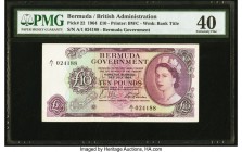 Bermuda Bermuda Government 10 Pounds 28.7.1964 Pick 22 PMG Extremely Fine 40. An iconic Queen Elizabeth II emission and the highest denomination of th...