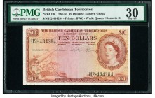 British Caribbean Territories Currency Board 10 Dollars 2.1.1962 Pick 10c PMG Very Fine 30. For the Queen Elizabeth II series of banknotes, the $10 de...