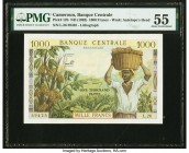 Cameroon Banque Centrale 1000 Francs ND (1962) Pick 12b PMG About Uncirculated 55. A scarce type from the 1960s, notes such as this one are uncommon i...