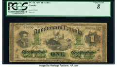 Canada Dominion of Canada $1 1.7.1870 DC-2d PCGS Very Good 08. An early "Payable at Halifax" issue, this example possesses the serial number of 99699,...