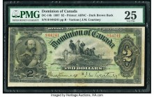 Canada Dominion of Canada $2 2.7.1897 DC-14b PMG Very Fine 25. A well preserved and pleasing example, this note from the Series B issue features the a...