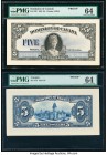 Canada Dominion of Canada $5 26.5.1924 DC-27P Front and Back Proofs PMG Choice Uncirculated 64 (2). Well preserved and desirable presentation set, thi...