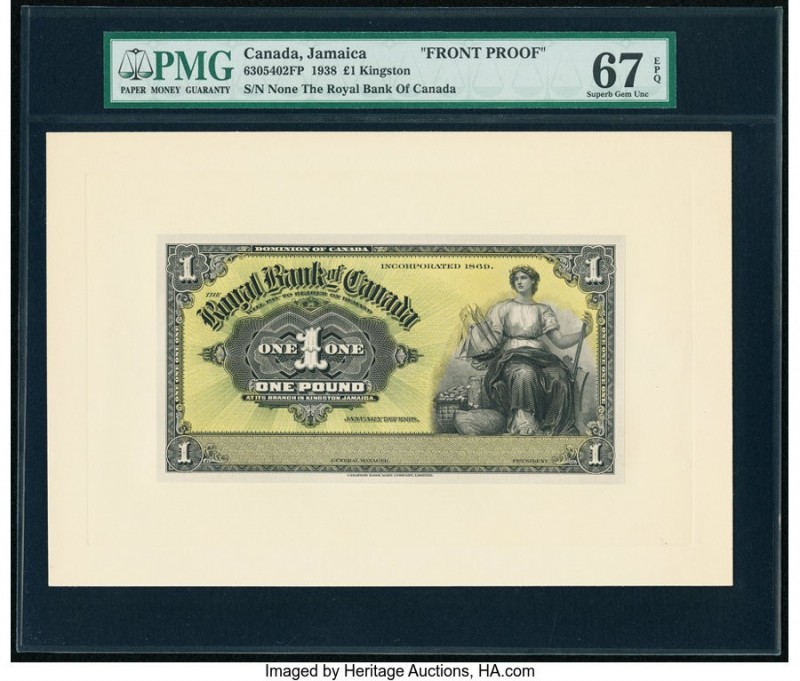 Canada Kingston, Jamaica- Royal Bank of Canada 1 Pound 3.1.1938 Pick S226 Ch.# 6...