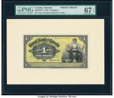 Canada Kingston, Jamaica- Royal Bank of Canada 1 Pound 3.1.1938 Pick S226 Ch.# 630-54-02FP; BP Front and Back Proofs PMG Superb Gem Unc 67 EPQ (2). A ...