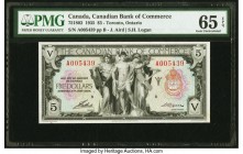 Canada Toronto, ON- Canadian Bank of Commerce $5 2.1.1935 Pick S970 Ch.# 75-18-02 PMG Gem Uncirculated 65 EPQ. A beautifully engraved Art Deco type, i...