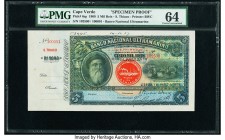 Cape Verde Banco Nacional Ultramarino 5 Mil Reis 1.3.1909 Pick 6sp Specimen Proof PMG Choice Uncirculated 64. A well preserved and colorful Specimen f...