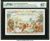 Central African Republic Banque des Etats de l'Afrique Centrale 5000 Francs 1.1.1980 Pick 11 PMG Superb Gem Unc 67 EPQ. As one of Africa's most sought...