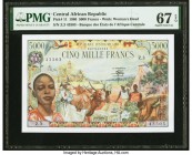 Central African Republic Banque des Etats de l'Afrique Centrale 5000 Francs 1.1.1980 Pick 11 PMG Superb Gem Unc 67 EPQ. One of modern Africa's most so...
