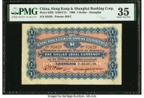 China Hongkong & Shanghai Banking Corporation, Shanghai 1 Dollar 1.1.1900 Pick S350 S/M#Y13 PMG Choice Very Fine 35. A simply beautiful example from t...