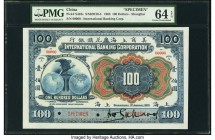China International Banking Corporation, Shanghai 100 Dollars 1905 Pick S422s S/M#M10-5 Specimen PMG Choice Uncirculated 64 EPQ. A grandly sized note,...