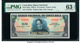 Costa Rica Banco Nacional de Costa Rica 10 Colones 16.10.1940 Pick 205a PMG Choice Uncirculated 63 EPQ. Interestingly, 1940s Costa Rica banknotes are ...