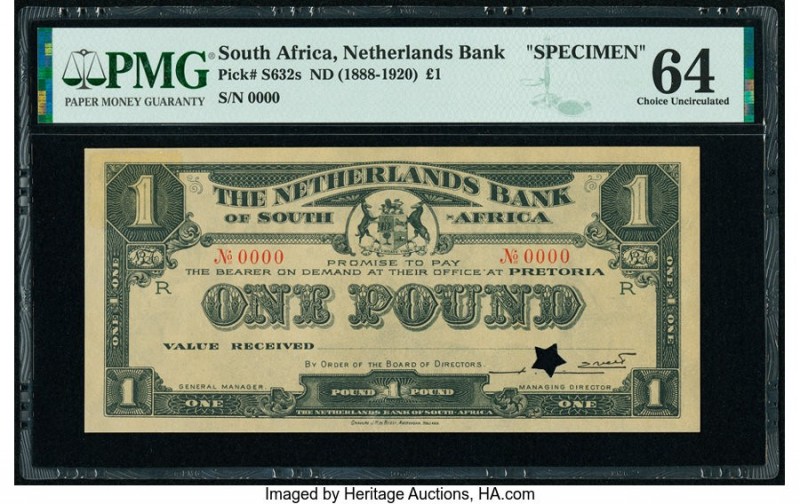 South Africa Nederlandsche Bank of South Africa 1 Pound ND (1888-1920) Pick S632...