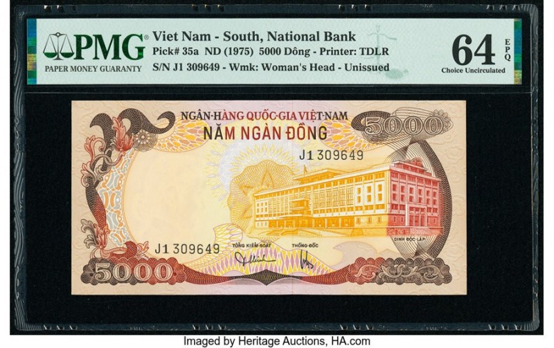 South Vietnam National Bank of Viet Nam 5000 Dong ND (1975) Pick 35a PMG Choice ...