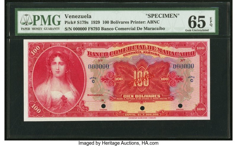 Venezuela Banco Comercial de Maracaibo 100 Bolívares ND (1929) Pick S179s Specim...