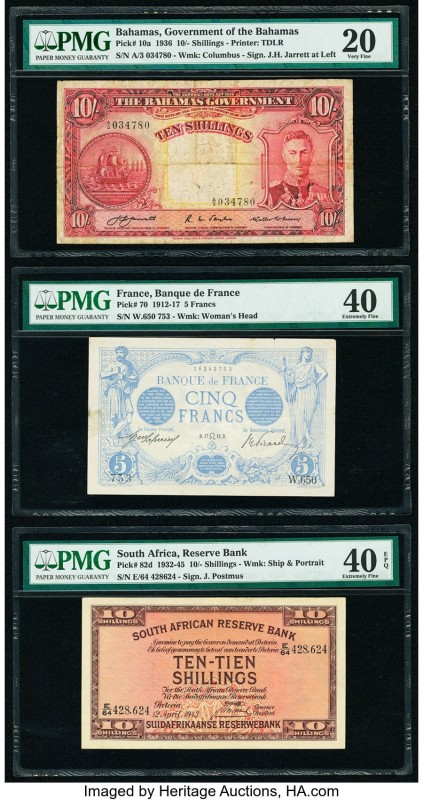 Bahamas Bahamas Government 10 Shillings 1936 Pick 10a PMG Very Fine 20; France B...