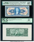 Brazil Tesouro Nacional 10 Cruzeiros ND (1963) Pick 167bp1; 167p Front and Back Proofs PMG Superb Gem Unc 67 EPQ; PCGS New 62. Front Proof; printer's ...