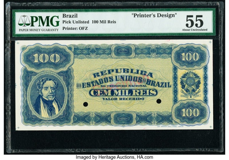 Brazil Banco da Republica dos Estados Unidos 100 Mil Reis ND Pick UNL Printer's ...