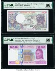 Chad Banque Des Etats De L'Afrique Centrale 1000 Francs 1980-84 Pick 7 PMG Gem Uncirculated 66 EPQ; Central African States Banque des Etats de l'Afriq...