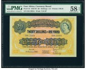 East Africa East African Currency Board 20 Shillings = 1 Pound 1.1.1955 Pick 35 PMG Choice About Unc 58 EPQ. 

HID09801242017

© 2020 Heritage Auction...
