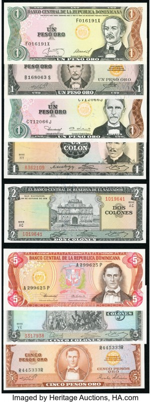 World (El Salvador, Dominican Republic) Group Lot of 14 Examples About Uncircula...