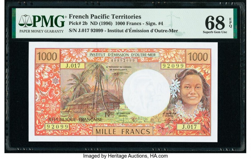 French Pacific Territories Institut d'Emission d'Outre Mer 1000 Francs ND (1996)...