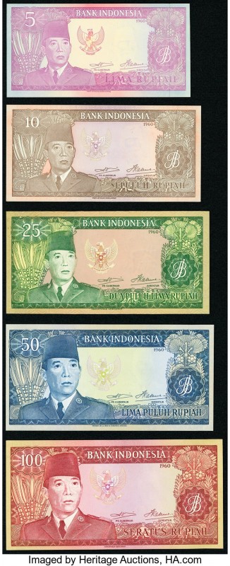 Indonesia Group Lot of 5 Examples Fine-Crisp Uncirculated. Majority of this lot ...