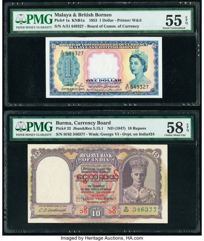 Malaya and British Borneo Board of Commissioners of Currency 1 Dollar 21.3.1953 ...