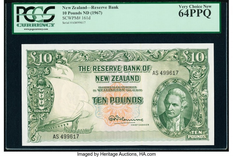 New Zealand Reserve Bank of New Zealand 10 Pounds ND (1960-67) Pick 161d PCGS Ve...