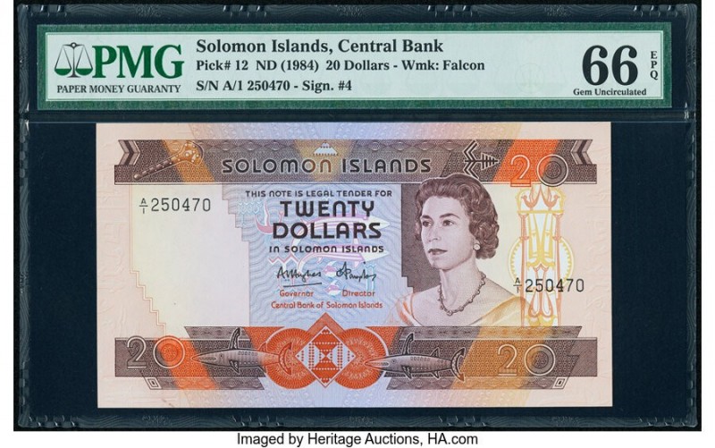 Solomon Islands Central Bank of Solomon Islands 20 Dollars ND (1984) Pick 12 PMG...