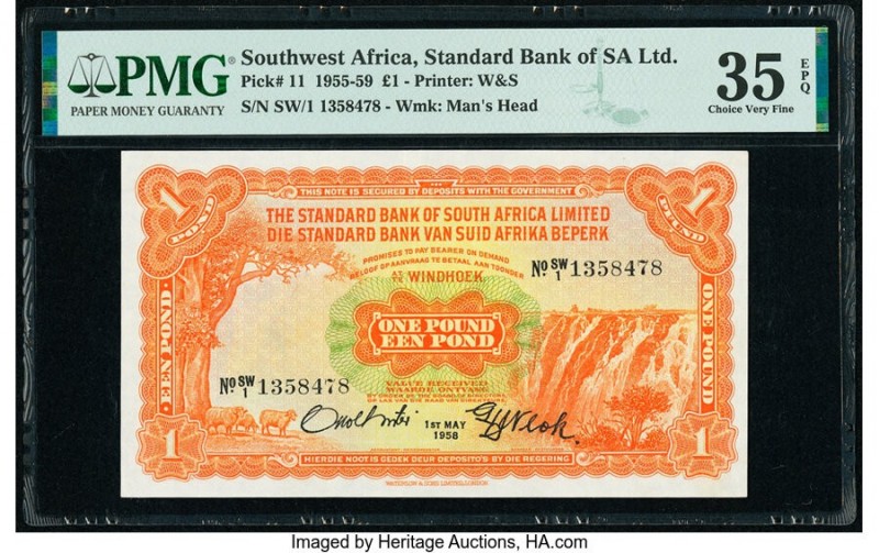 Southwest Africa Standard Bank of South Africa Limited 1 Pound 1.5.1958 Pick 11 ...