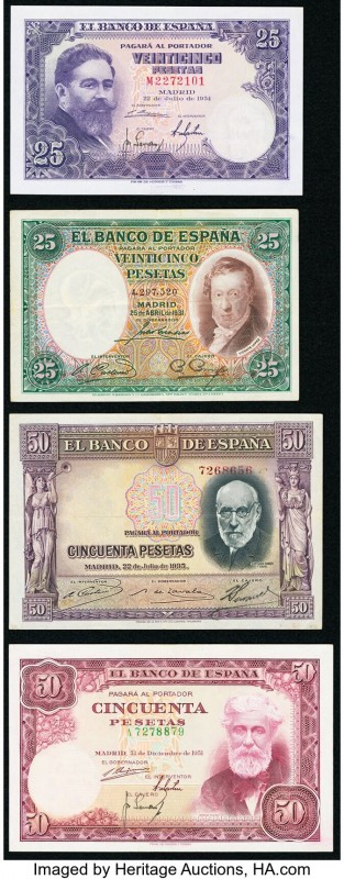 Spain Group Lot of 10 Examples Very Fine-Crisp Uncirculated. Staple holes on a f...