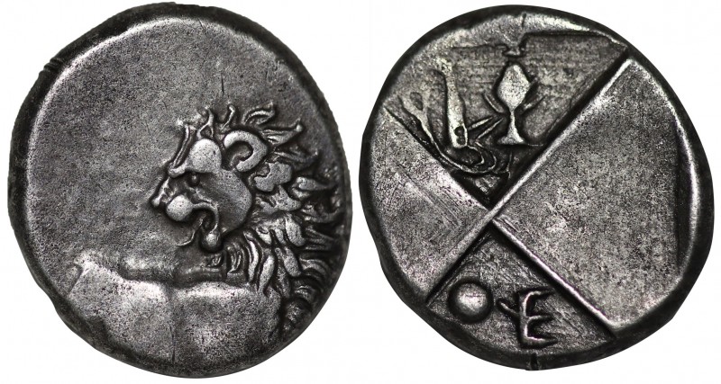 THRACE. Chersonesos. Hemidrachm (Circa 386-338 BC) 
Obv: Forepart of lion right,...