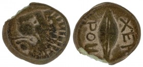 THRACE. Chersonesos. Ae (Circa 386-309 BC).
Obv: Lion's head left.
Rev: XEP / PO.
Barley corn; in left field, leaf(?).
SNG Copenhagen 844-6.
Condition...