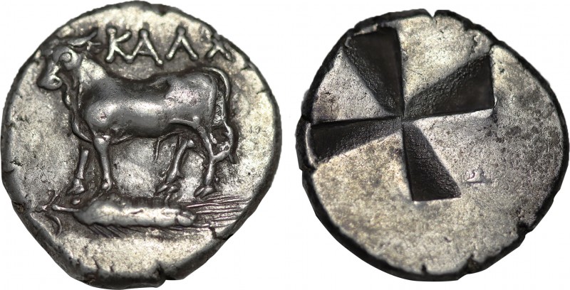 BITHYNIA. Kalchedon. Siglos (Circa 340-320 BC).
Obv: Bull standing left on grain...