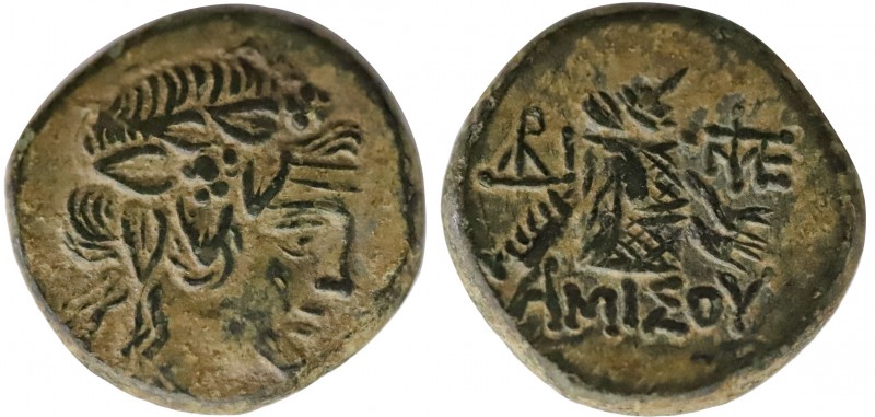 PONTOS. Amisos. Time of Mithradates VI Eupator (Circa 85-65 BC). Ae.
Obv: Head o...
