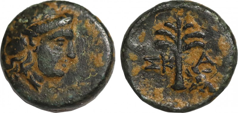 TROAS, Skamandreia Ae. (350-300 BC). Obv: Head of mountain-nymph Ide right Rev: ...