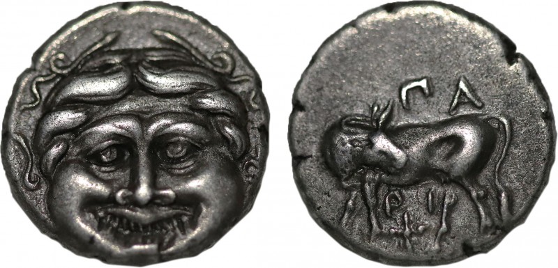 Mysia. Parion. Hemidrachm (Circa 400-300 BC).
Obv: ΠΑ-ΡΙ, bull standing left, he...