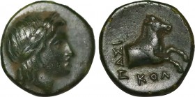 Ionia. Kolophon (Circa 360-340 BC). Pasik, Magistrat. Obv: Laureate head of Apollo to right. Rev: ΠΑΣΙΚ KOΛ, forepart of horse to right. Condition: Ex...