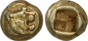 KINGS OF LYDIA. Time of Alyattes to Kroisos (Circa 610-546 BC). EL 1/12 Stater. Sardes.
Obv: Head of roaring lion right; star on forehead.
Rev: Incuse...