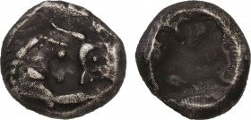 KINGS OF LYDIA. Kroisos (Circa 560-546 BC). 1/12 Siglos. Sardeis.
Obv: Confronted foreparts of lion and bull.
Rev: Incuse punch.
Rosen 668; SNG von Au...