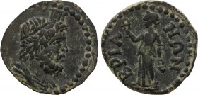PHRYGIA. Bria. Pseudo-autonomous. Time of Septimius Severus and Caracalla (193-217). Ae.
Obv: Draped bust of Serapis right, wearing calathus.
Rev: BPI...